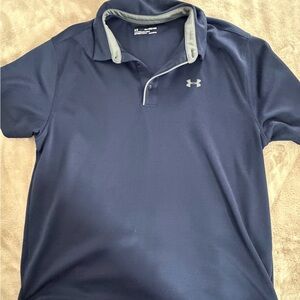 Under Armour Men's Navy Polo Shirt with Gray Accents